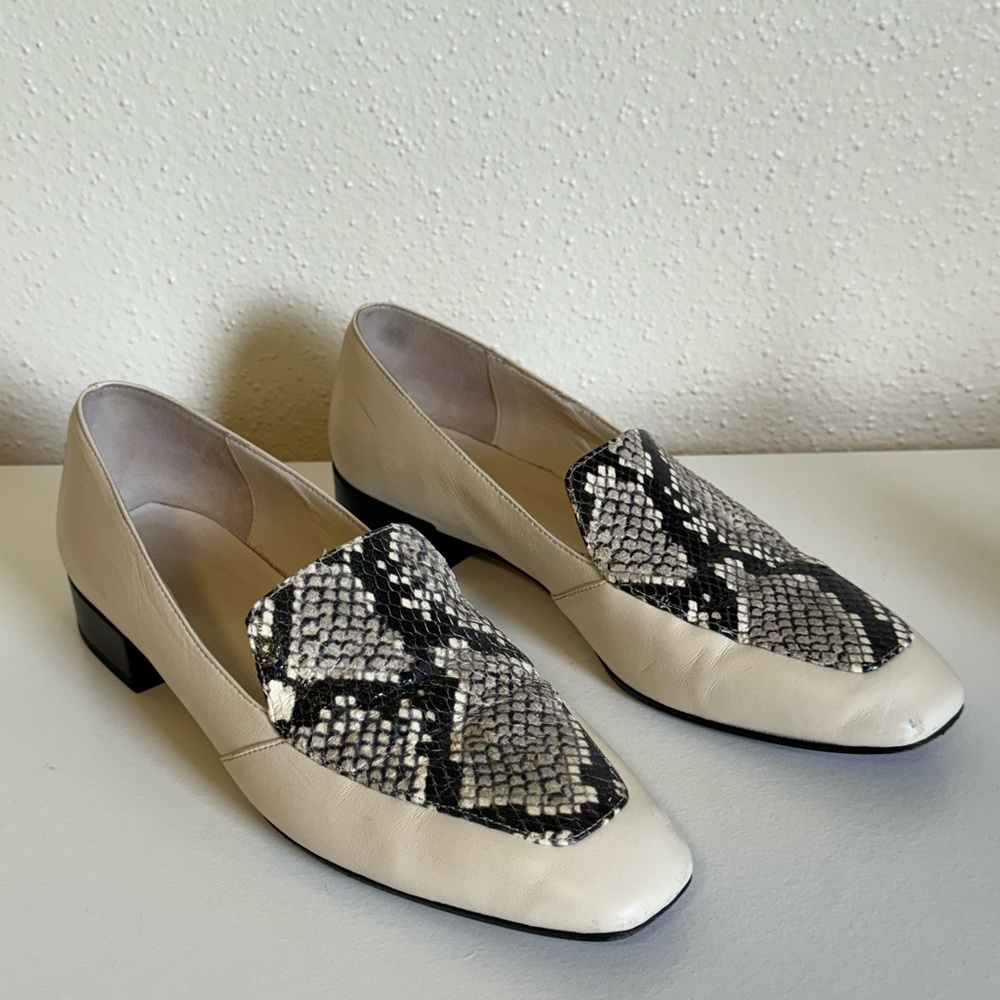Aeyde snakeskin slip-on leather loafers